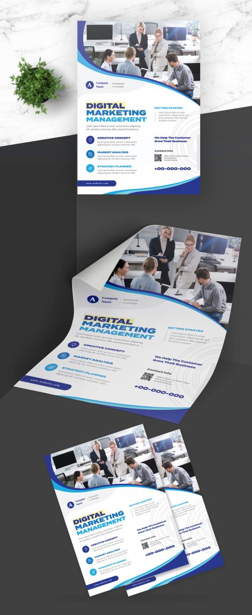 Marketing Flyer with Blue Accent - 419468927