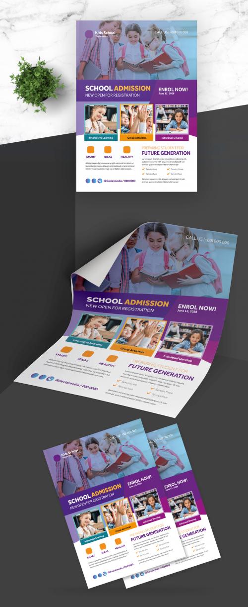 Colorful School Admission Flyer - 419469063