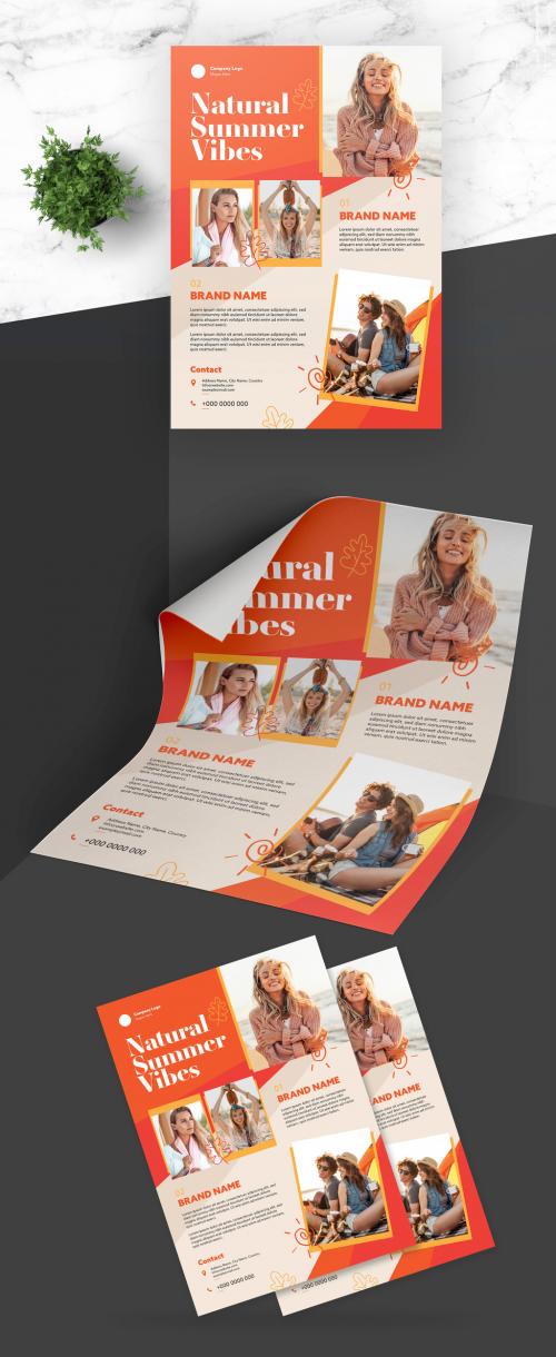 Summer Fashion Flyer with Red Accent - 419469396