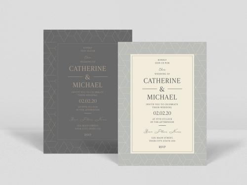 Geometric Wedding Invitation Layout - 419471330