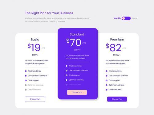 Modern Pricing Table Element - 419471333