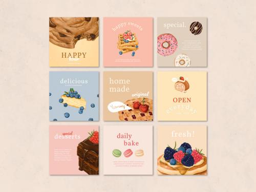 Dessert Social Media Post Layouts - 419482032