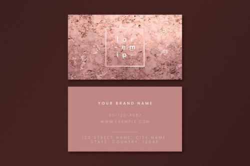 Pink Marble Textured Business Card Layout - 419486143