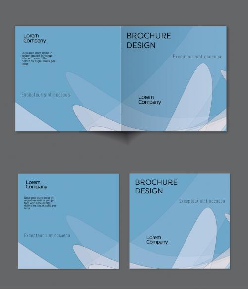Brochure Cover Layout with Abstract Overlapping Pastel Transparent Shapes - 419490028