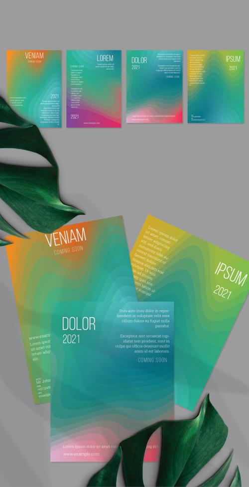 Flyer Layout with Futuristic Wavy Gradient Blend Shapes - 419490286