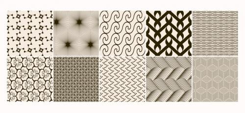 Set of Simple Retro Geometric Patterns - 419492530