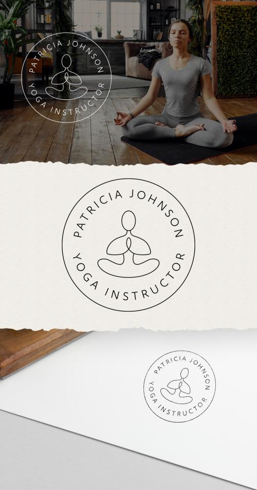 Yoga and Meditation Logo Badge - 419706256