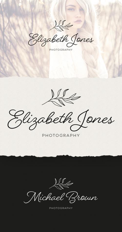 Signature Logo with Botanical Illustration - 419706257