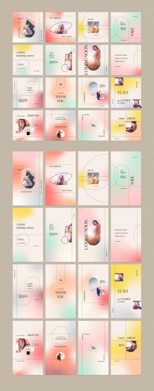 Social Media Post and Story Layout with Gradient Background - 419903580