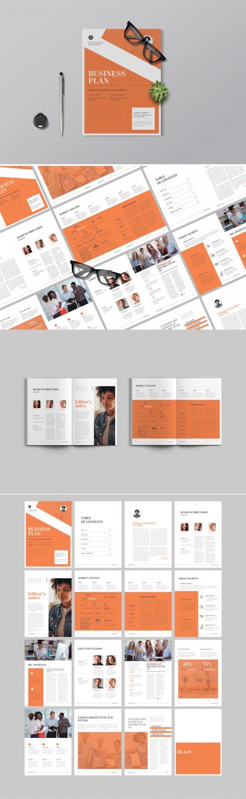 Business Plan Layout with Orange Accents - 419923975