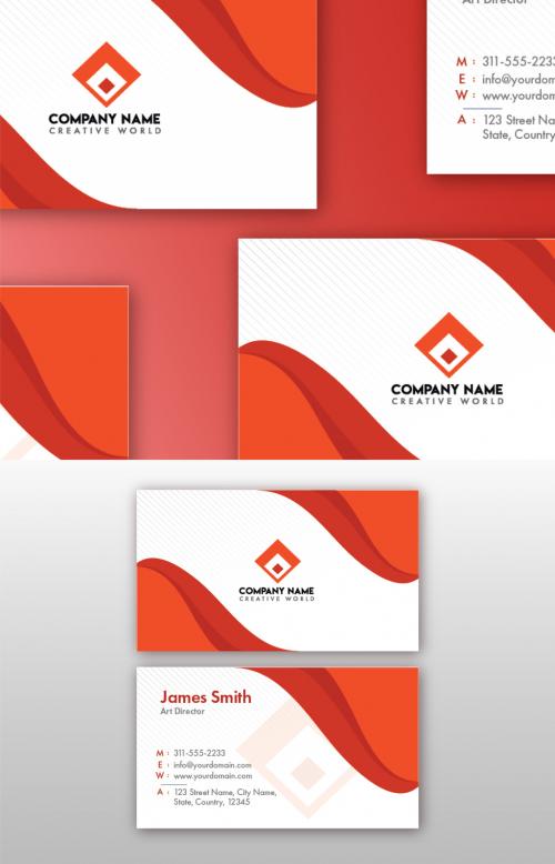 Business Cards in Orange and White - 419946485