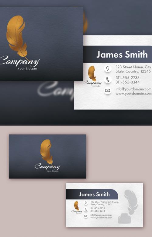 Gray and White Business Card Set - 419946592