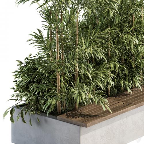 Urban Furniture / Architecture Bench with Plants- Set 11