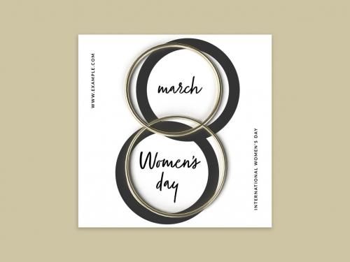 Womens Day Layout with Gold Rims in Shapes of Number Eight - 420563840