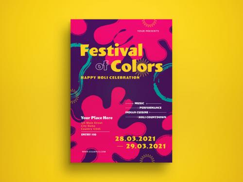 Holi Festival Flyer Layout - 420571183