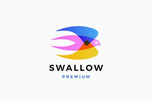 Swallow Bird Gradient Logo