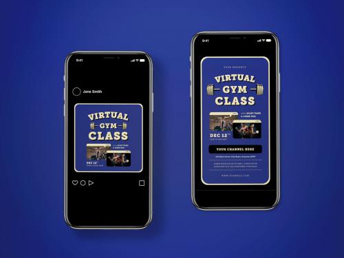 Virtual Gym Class Social Media Layout - 420571384