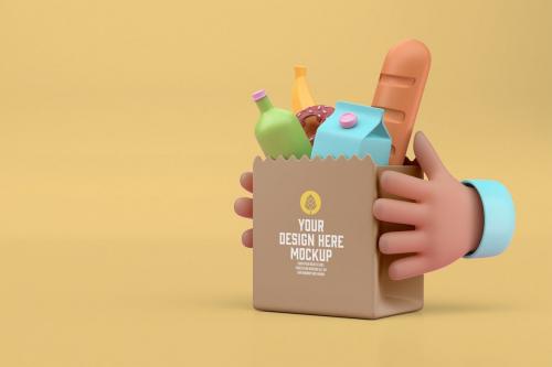 Soft Pop Food Bag Mockup