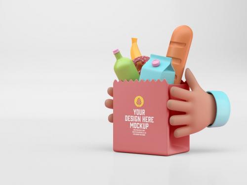 Soft Pop Food Bag Mockup