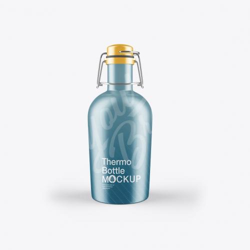 Metallic Thermo Bottle Mockup