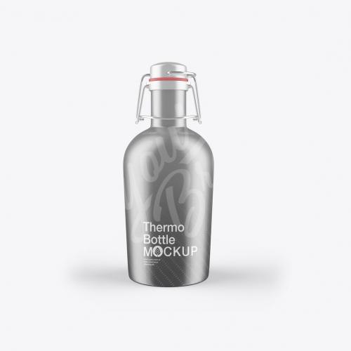 Metallic Thermo Bottle Mockup