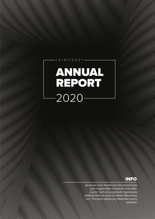 Dark Gray Annual Report Front Cover Page Layout - 420572474