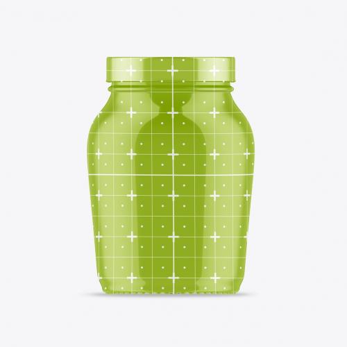 Glass Jar with Olives Mockup