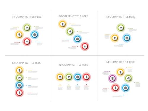 Collection of Six Simple Circle Infographic Layouts - 420572475