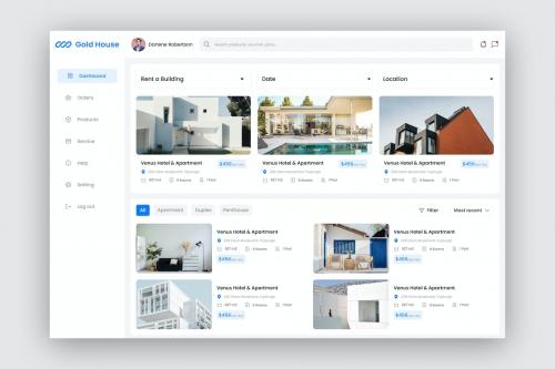 Gold House - Real Estate Dashboard UI Kit