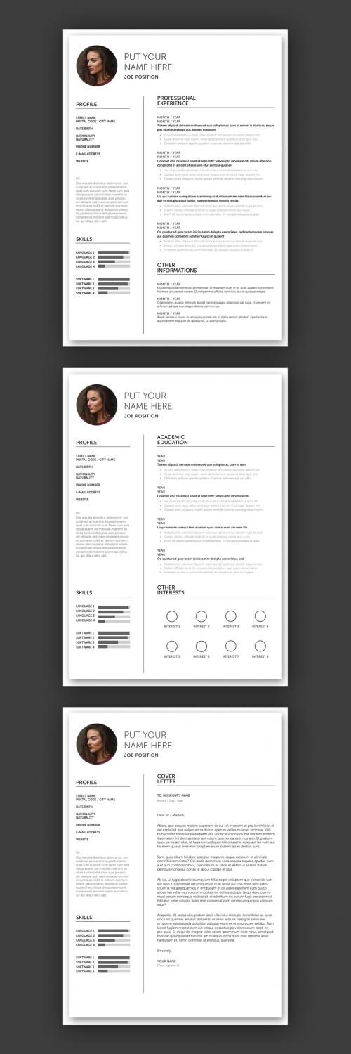 CV Resume and Cover Letter Layout - 421331888