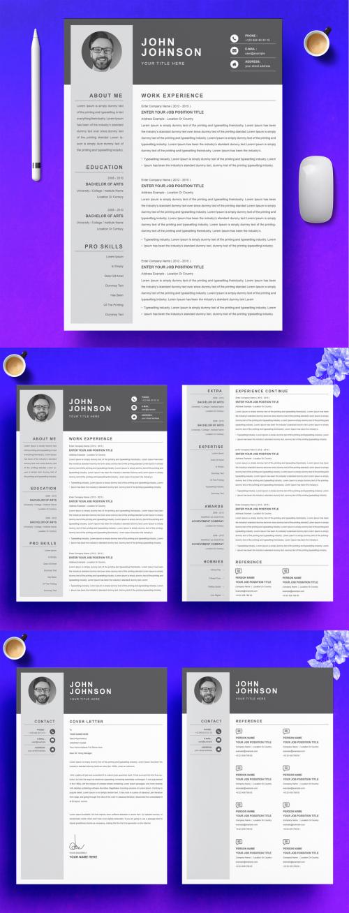 Digital Resume Cover Letter Layout - 421626738