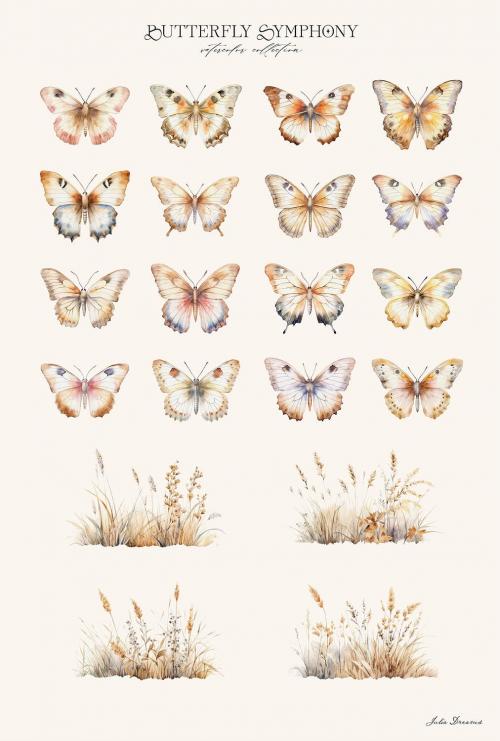 Butterfly Symphony Watercolor Spring Collection