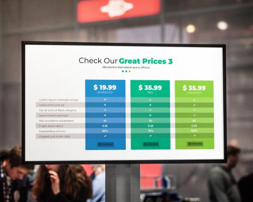 3 Pricing Plan Table Design Layout for Hosting Compare Infographic - 422346171