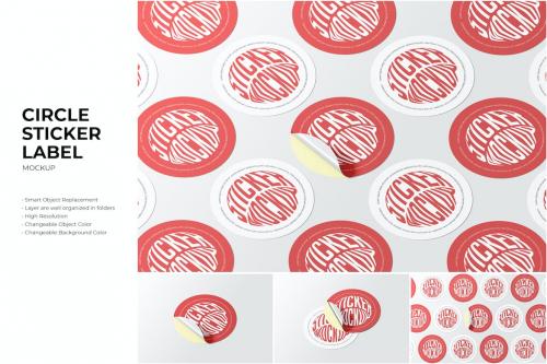 Circle Sticker Label Mockup