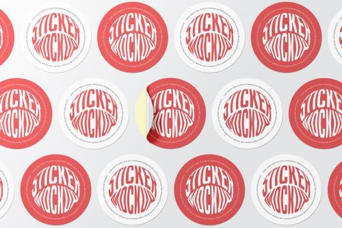 Circle Sticker Label Mockup