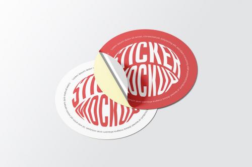 Circle Sticker Label Mockup