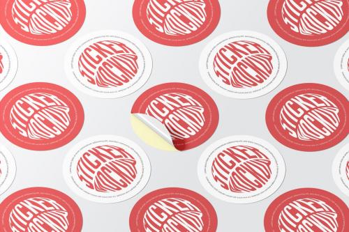 Circle Sticker Label Mockup