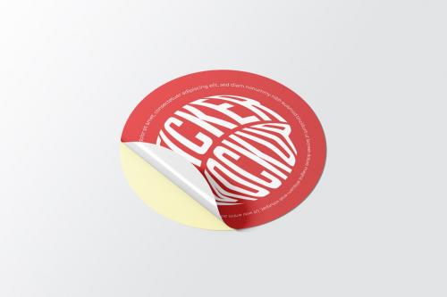 Circle Sticker Label Mockup