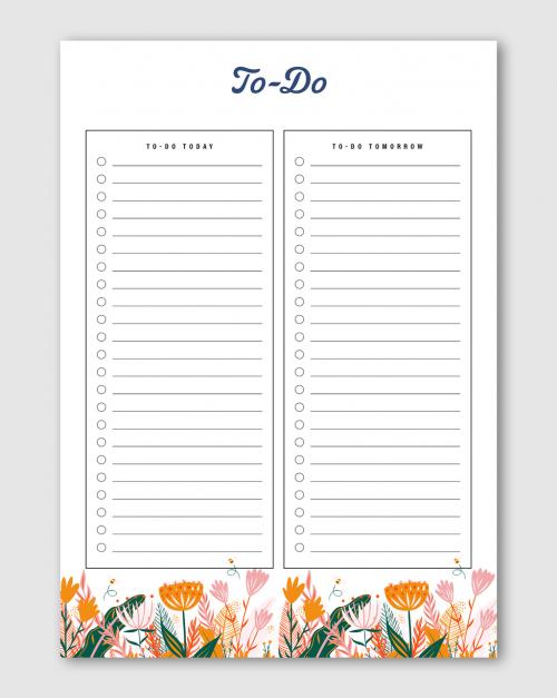 To-Do Lists with Floral Illustrations - 422397098