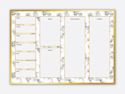 Meal Planner with Marble Detail - 422398481