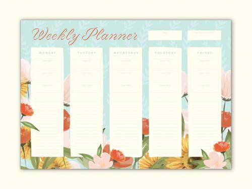 Floral Weekly Planner - 422398536