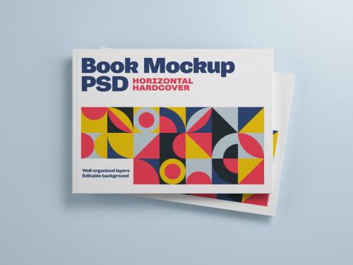 Horizontal Book Hardcover Mockup - 422648855