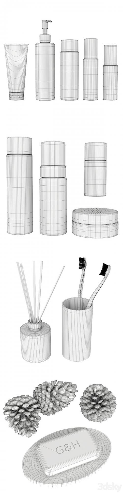 A set of white cosmetics.