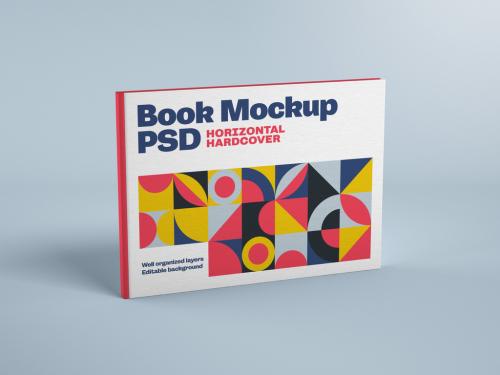 Horizontal Book Hardcover Mockup - 422648968