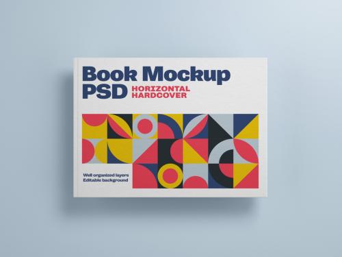 Horizontal Book Hardcover Mockup - 422649237