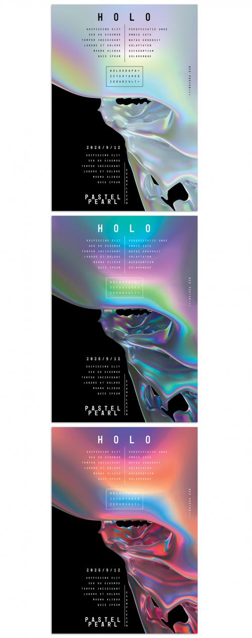 Modern Abstract Holographic Posters Design Layouts - 422821121