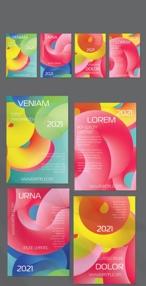 Flyer Layout with Futuristic Wavy Gradient Cloud Shape - 422843868