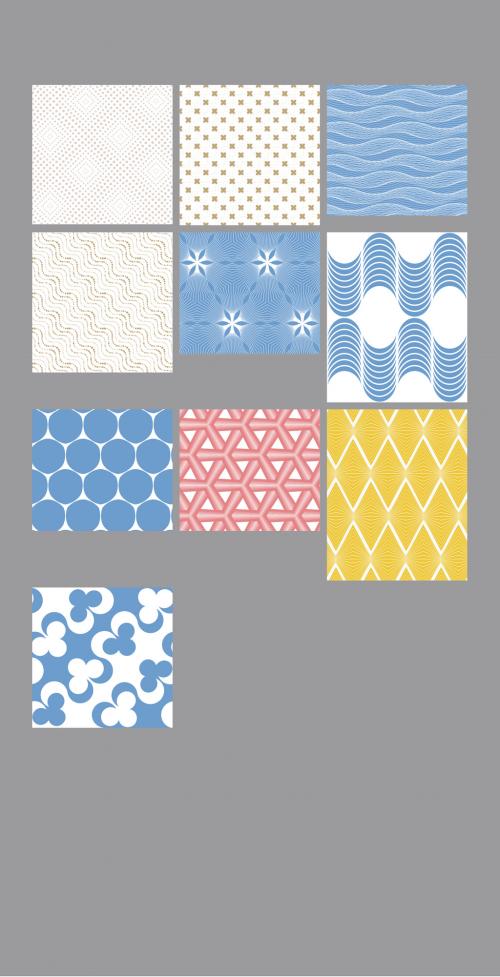 Pastel Colored Simple Geometric Seamless Pattern Collection - 422844097