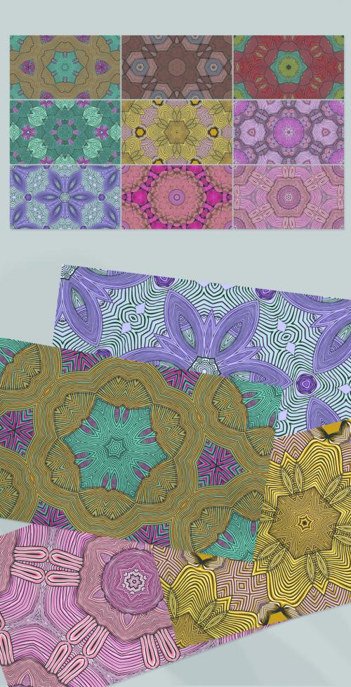 Seamless Pattern Collection with Mandala Motif - 422844623