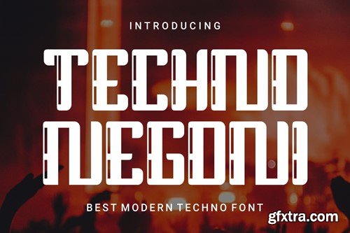 Techno Negoni - Layered Techno Font BGR865H